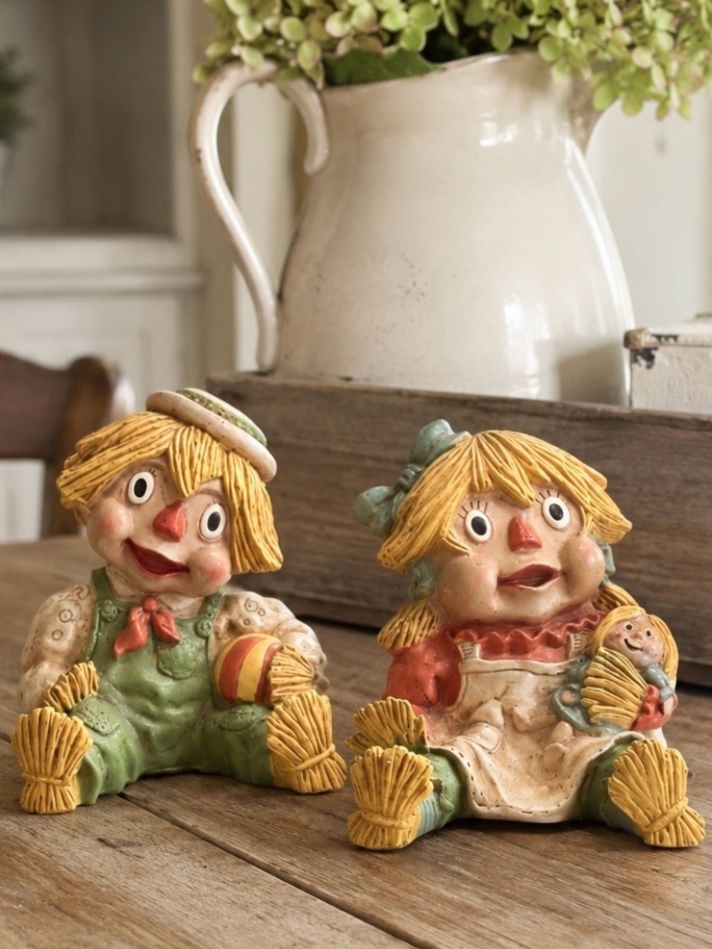 Vintage J. Kendrick Set. Universal 1978 Scarecrow Raggedy Ann and Andy. EUC